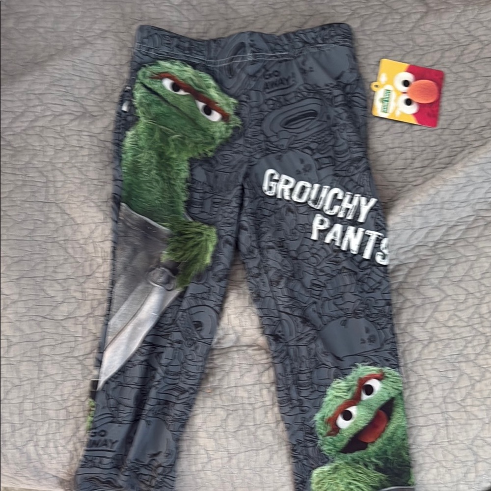 Boys Sesame Street Oscar Gray Pants size 4